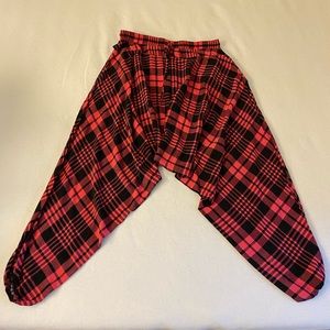 Buddha pants plaid savannah cotton harem pant pink black medium
